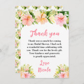 Tropical Jungle Floral Bridal Shower Dankeskarte (Vorne/Hinten)