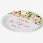 Tropical Jungle Floral Bridal Shower Pappteller (Schrägansicht)