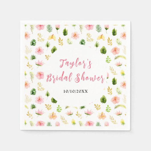 Tropical Jungle Floral Bridal Shower Serviette (Vorderseite)