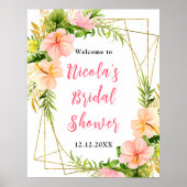 Tropical Jungle Floral Bridal Shower Welcome Poster (Vorne)