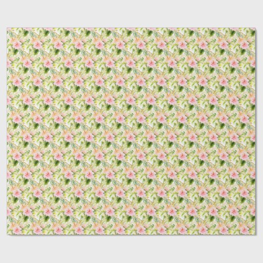 Tropical Jungle Floral Geschenkpapier (Flach)