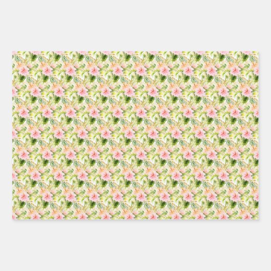 Tropical Jungle Floral Geschenkpapier Set (Vorderseite)