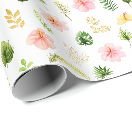Tropical Jungle Floral Pattern Geschenkpapier (Rolleneckpunkt)