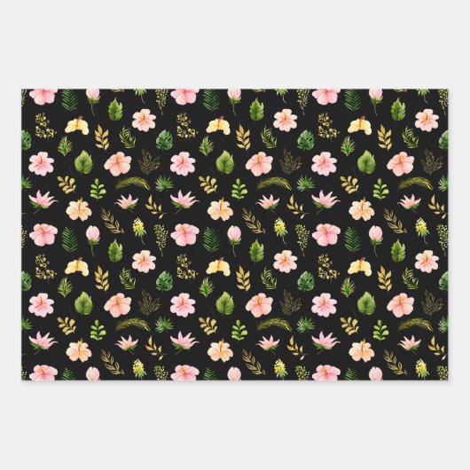 Tropical Jungle Floral Pattern Geschenkpapier Set (Vorderseite 3)