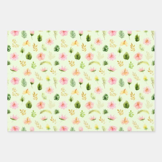 Tropical Jungle Floral Pattern Geschenkpapier Set (Vorderseite 2)