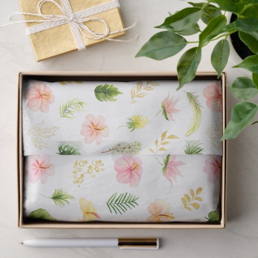 Tropical Jungle Floral Pattern Seidenpapier (Geschenk)