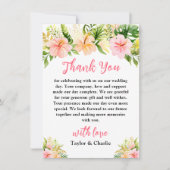 Tropical Jungle Floral Wedding Dankeskarte (Vorderseite)