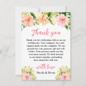 Tropical Jungle Floral Wedding Dankeskarte (Vorderseite)