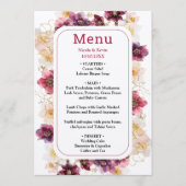 Tropical Jungle Floral Wedding Menükarte (Vorderseite)