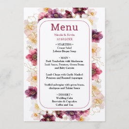 Tropical Jungle Floral Wedding Menükarte