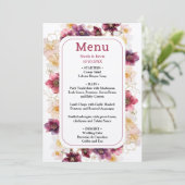 Tropical Jungle Floral Wedding Menükarte (Stehend Vorderseite)