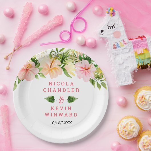 Tropical Jungle Floral Wedding Pappteller (Party)