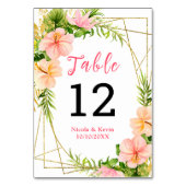 Tropical Jungle Floral Wedding Tischnummer (Rückseite)