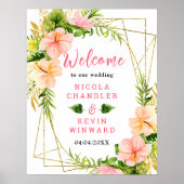 Tropical Jungle Floral Wedding Welcome Sign Poster (Vorne)