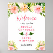 Tropical Jungle Floral Wedding Welcome Sign Poster (Vorne)