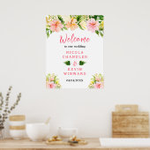 Tropical Jungle Floral Wedding Welcome Sign Poster (Küche)
