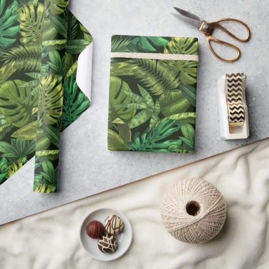 Tropical Jungle Green  Geschenkpapier (Kunsthandwerk)