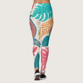 Tropical Jungle Leaf Pattern Leggings (Rückseite)