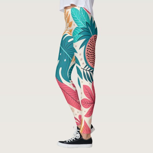 Tropical Jungle Leaf Pattern Leggings (Links)