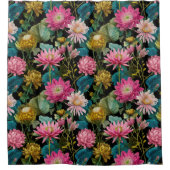 Tropical Jungle Pattern Lush Botanical Aesthetic Duschvorhang (Vorderseite)