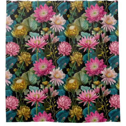 Tropical Jungle Pattern Lush Botanical Aesthetic  Duschvorhang (Vorderseite)