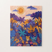 Tropical Jungle Puzzle – Amber & Indigo