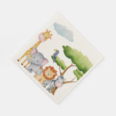Tropical Jungle Safari Animals Baby Boy Serviette (Ecke)