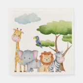 Tropical Jungle Safari Animals Baby Boy Serviette (Vorderseite)