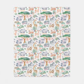 Tropical Jungle Safari Animals Baby Dusche Fleecedecke (Vorderseite)
