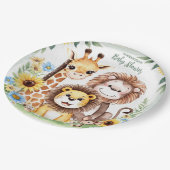 Tropical Jungle Safari Animals Baby Dusche Pappteller (Schrägansicht)