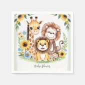 Tropical Jungle Safari Animals Baby Dusche Serviette (Vorderseite)