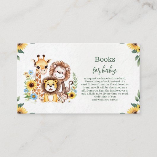 Tropical Jungle Safari Animals Books for Baby Begleitkarte (Vorderseite)