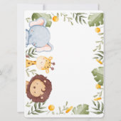Tropical Jungle Safari Animals Boy Baby Shower Einladung (Rückseite)