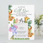 Tropical Jungle Safari Animals Boy Baby Shower  Einladung (Stehend Vorderseite)