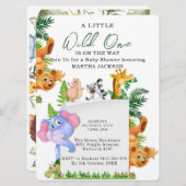 Tropical Jungle Safari Animals Boy Baby Shower Einladung (Vorne/Hinten)