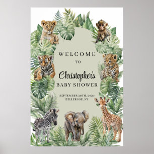 Tropical Jungle Safari Animals Kinderdusche Willko Poster