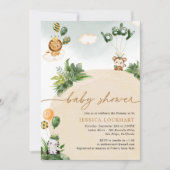 Tropical Jungle Safari Baby Dusche Einladung (Vorderseite)