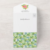 Tropical Jungle Safari Cheetah Navy Baby Dusche All In One Einladung (Außenbereich)