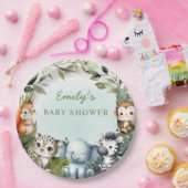 Tropical Jungle Safari Tierwelt Babydusche Pappteller (Party)