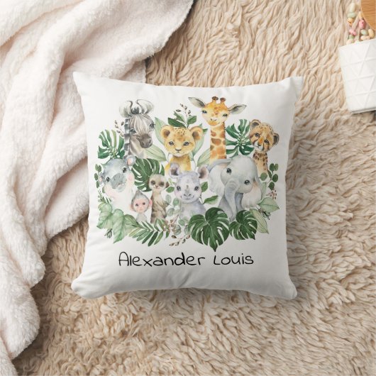 Tropical Jungle Safari Wilde Tiere Grüne Baby Kissen (Decke)