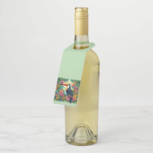 Tropical/Jungle Toucan bird  Flaschenanhänger (Angewinkelt)