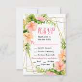 Tropical Jungle with Foliage Wedding RSVP Karte (Vorderseite)