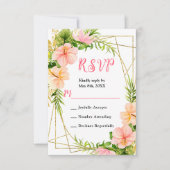 Tropical Jungle with Foliage Wedding RSVP Karte (Vorderseite)