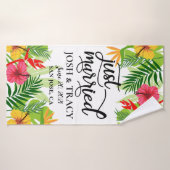 Tropical Just Married Flitterwochen Hochzeit Badehandtuch (Badehandtuch)