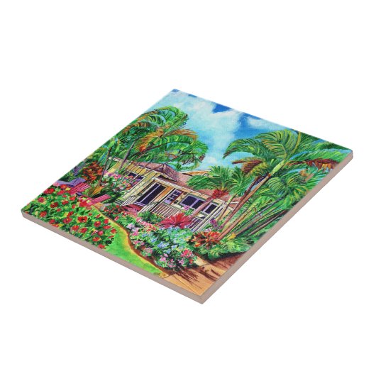 Tropical Kauai Beach House Keramik Fliese (Seite)