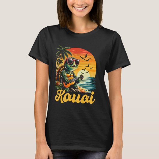 Tropical Kauai Hawaii Sea Turtle Hawaiian Vacation T-Shirt (Vorderseite)