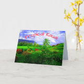 Tropical Kauai Hawaiian Island Karte (Gelbe Blume)