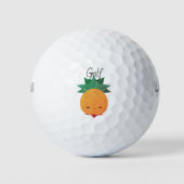 Tropical Kawaii Ananas Fruit Distance Golf Ball (Vorderseite)