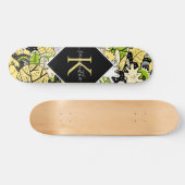 Tropical Kawaii Forest Cartoon Style Name Initial Skateboard (Horizontal)