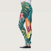 Tropical Kawung Batik mit Hibiskus Leggings (Links)